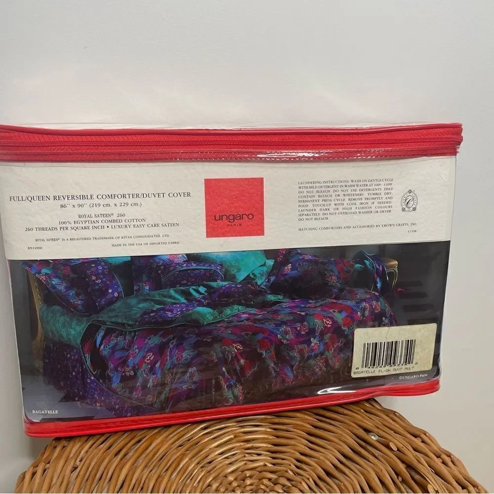 NEW Ungaro Paris Retro 70s 80s Sealed Full / Queen Reversible Bed Duvet Cover